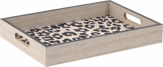 Inart Lemnos Dreptunghiular Tavă de Servire cu Mânere în Culoare Bej 35x25x5cm 3-70-768-0040 1buc