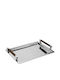 Espiel Stainless Steel Rectangular Serving Tray with Handles in Silver Color 49x37x9cm GET108 1pcs