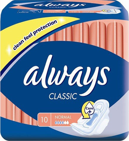 Always Classic Normal Absorbante cu aripi pentru Flux normal 4 picături 10buc