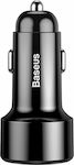 Baseus Φορτιστής Αυτοκινήτου Μαύρος Συνολικής Έντασης 6A Γρήγορης Φόρτισης με Θύρες: 1xUSB 1xType-C και Βολτόμετρο Μπαταρίας CCMLC20C