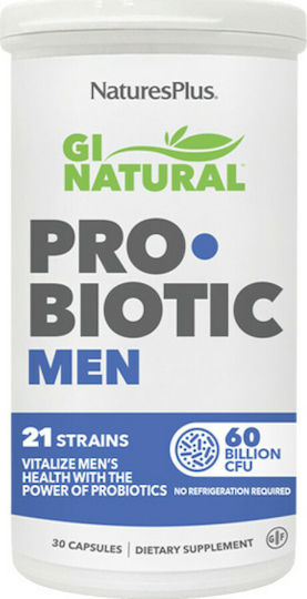 Nature's Plus GI Natural Probiotic Men Συμπλήρωμα με Προβιοτικά & Πρεβιοτικά 30 κάψουλες