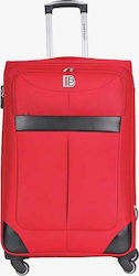 Bartuggi Medium Travel Suitcase Fabric Red with 4 Wheels Height 57cm