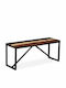 Dining Room Bench with Wooden Surface Brown 110x35x45cm