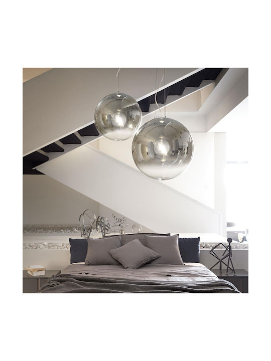 Ideal Lux Mapa Fade SP1 Pendant Light Silver with Socket E27 20x20x115cm