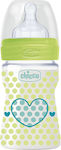 Chicco Plastikflasche Well Being mit Silikonsauger für 0+, 0+ m, Monate Green 150ml 1Stück