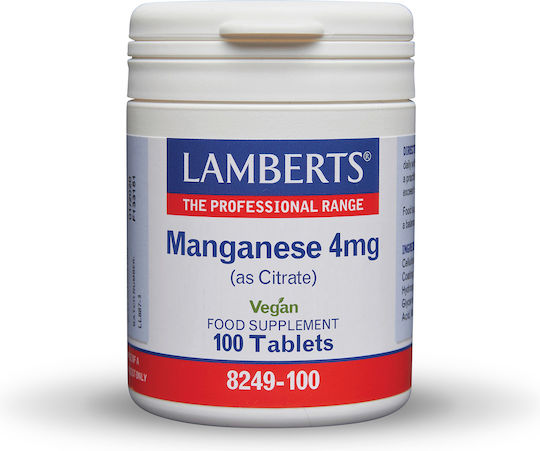 Lamberts Manganese (as Citrate) 4mg 100 ταμπλέτες