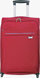 Bartuggi Large Travel Suitcase Fabric Red with 2 Wheels Height 74cm