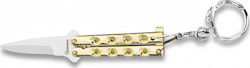 Martinez Albainox Abanico Zamak 4cm Butterfly Knife Keychain Gold with Blade made of Stainless Steel