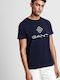 Gant Ανδρικό T-shirt Navy Μπλε με Λογότυπο