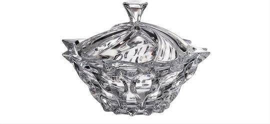 Bohemia Crystal Sweet Jar Samba with Lid Transparent 17.5x20x15cm