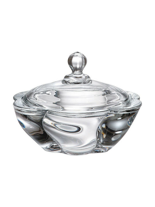 Bohemia Glass Sweet Jar Crystal Twist with Lid 20cm Transparent