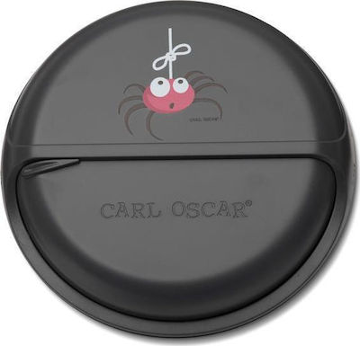 Carl Oscar Snack Disc Kids Lunch Plastic Box Gray L15xW15xH4.5cm