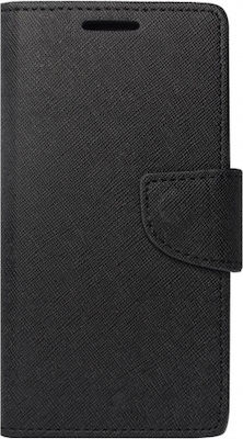 Fancy Synthetic Leather Wallet Black (Galaxy A20e)