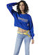 Reebok Women's Cropped Cardigan Blue