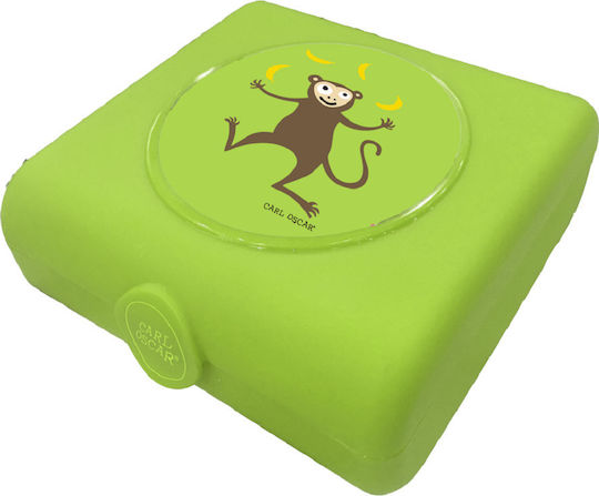 Carl Oscar Kids Lunch Plastic Box Green L14.5xW13.8xH5.3cm