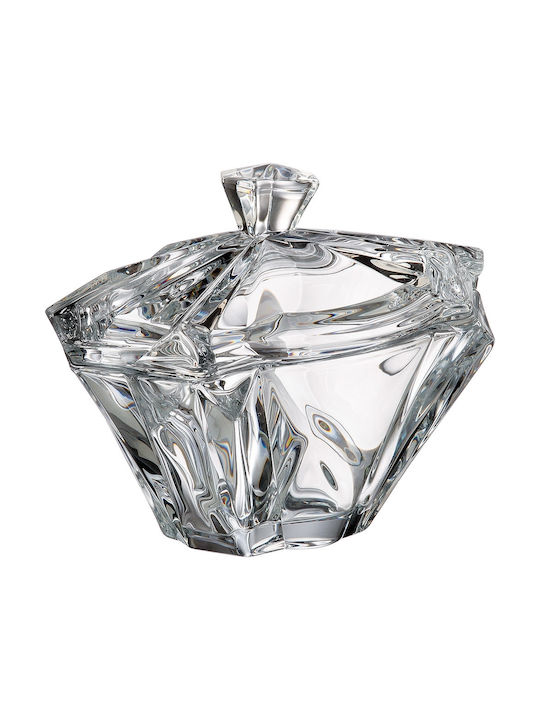 Bohemia Crystal Sweet Jar Enigma with Lid Transparent 22cm