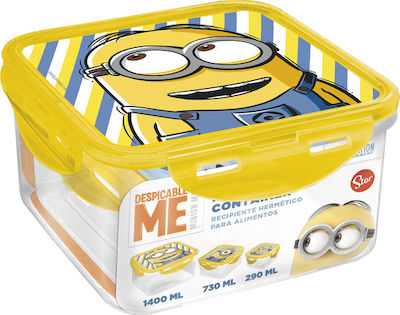 Stor Plastik Kinder Lunchset Minions 1.4Es Gelb