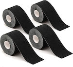 Hoppline Kinesiology Tapes 5cm x 5m Black 4pcs