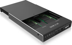 Icy Box Docking Station for 2 Hard Drives SATA M.2 (2230)" / M.2 (2242)" / M.2 (2260)" / M.2 (2280)" with Connection USB 3.1 (IB-2812CL-U3)