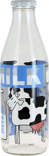Cerve Latte Μπουκάλι Γυάλινο με Βιδωτό Καπάκι Διάφανο 1000ml