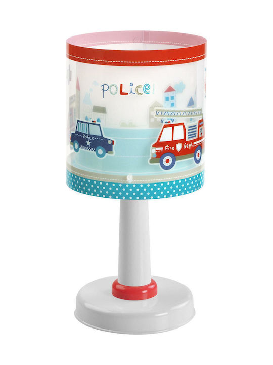 Ango Led Kids Side Table Lamp Police Red 15x15x30cm