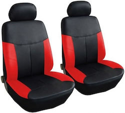 Waterproof Front Car Covers 2pcs Leatherette Red / Black