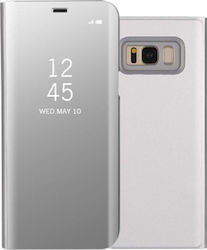Hurtel Clear View Book Πλαστικό Ασημί (Galaxy S8+)
