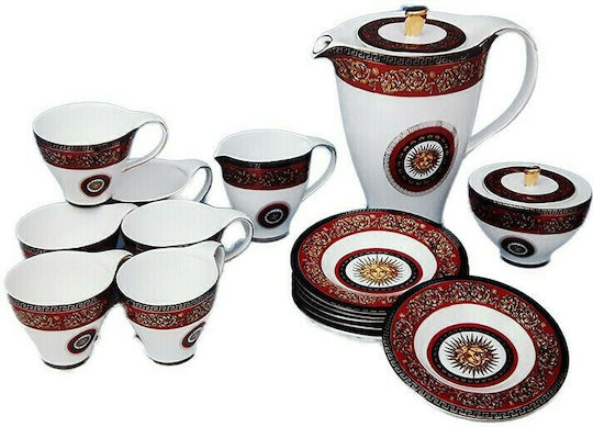 Karvounis Versace Tea Set with Cup Porcelain Multicolored 15pcs