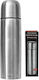 Summertiempo Bottle Thermos Stainless Steel 1lt Silver with Cap-Cup