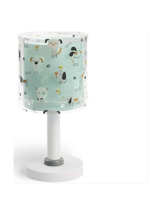 Ango Kids Side Table Lamp Happy Dogs Green 15x15x30cm