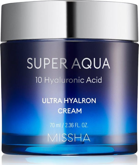 Missha Super Aqua 10 Κρέμα Προσώπου για Ενυδάτωση, Ανάπλαση & Ατέλειες με Υαλουρονικό Οξύ 70ml