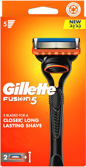 Gillette Fusion5 Razor cu Capete de schimb 5 lame și bandă lubrifiantă pentru piele sensibilă 2buc