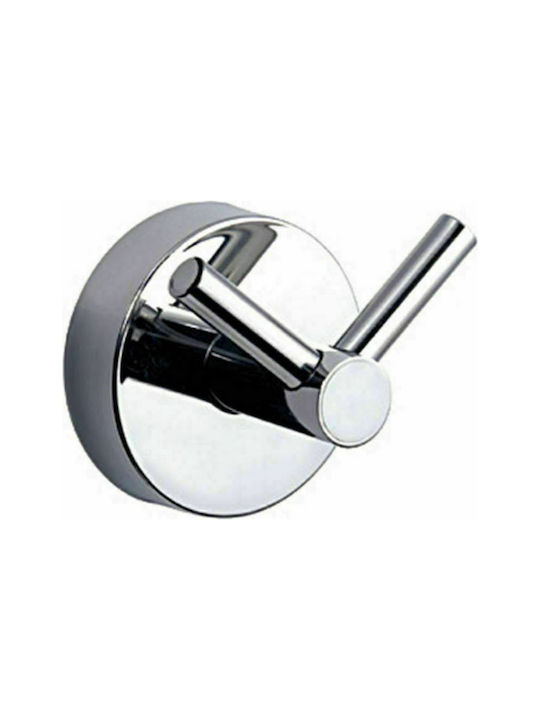 Karag Uno Double Wall-Mounted Bathroom Hook ​6x6cm Inox Silver