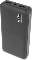 Setty Travel Battery 20000mAh Μαύρο