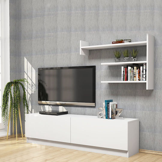 Unitate TV pentru sufragerie Alpha Alb L160xA32xÎ40buc