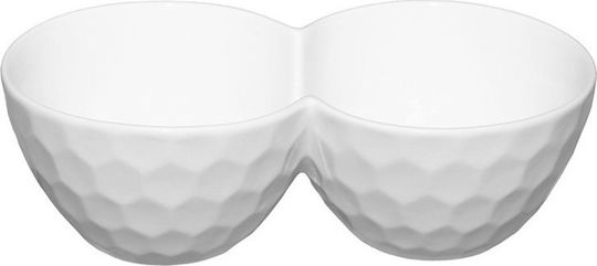 Espiel Porcelain Dessert Divided Serving Plate with 2 Slots White