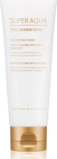 Missha Super Aqua Cell Renew Snail Foam Cleansing Face for Acne-Prone Skin 100ml