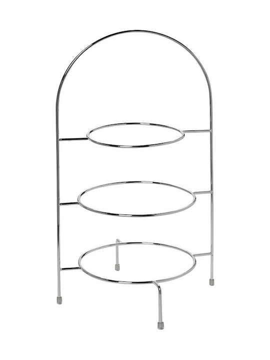 Espiel Metallic Dessert Tower Stand with 3 Tiers Silver Ø51cmxY51cm 29x51x51cm 3pcs