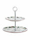 Click Ceramic Dessert Tower Stand with 2 Tiers Green Ø27cmxY27cm