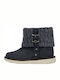 Mayoral Kids Leather Boots with Zipper Navy Blue