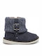 Suede Παιδικά Μποτάκια με Φερμουάρ Navy Μπλε