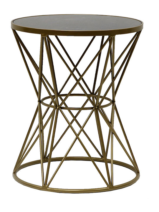 Zambia Side Round Wooden Side Table Black L38xW38xH46cm