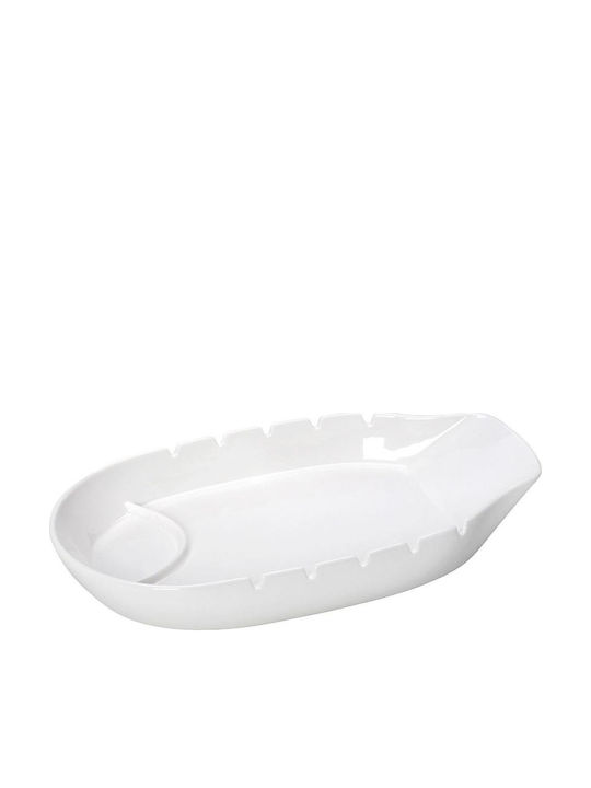 Espiel Porcelain Dessert Divided Serving Plate with 5 Positions 5 Positions for Souvlaki 2 pcs White 32x32cm 2pcs