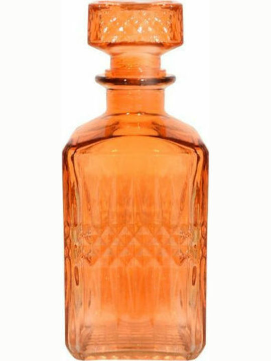 Ankor Carafă din sticlă pătrată portocalie Sticlă Carafă de Servire cu Dop Portocaliu 1000ml 1buc