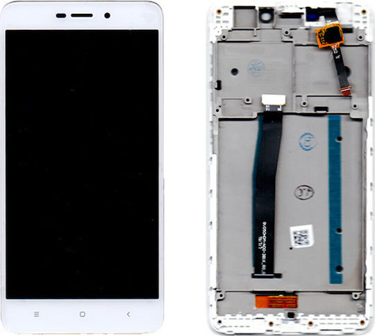 Οθόνη mit Touch-Mechanismus und Rahmen für Redmi 4a (Weiß)