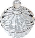 AGC Glass Sweet Jar Glass candy dish with lid and foot with Lid and Foot Transparent 9x9x8cm