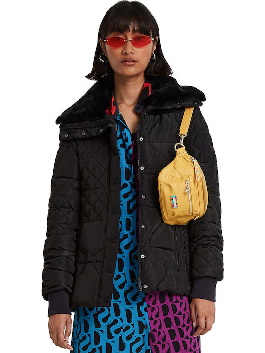 Milite Women's Short Puffer Jacket for Winter Black