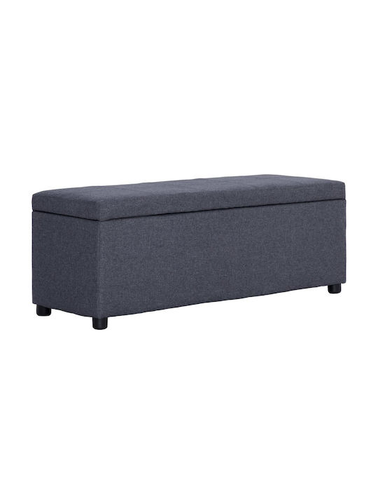 Stool Bench Stool With Storage Space Plastic Gray 116x38x43cm