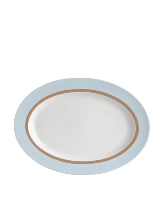 Ιωνία Sky Platou de Servire Oval Ceramică Albă 36x26buc 1buc