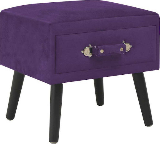 Bedside Table with Fabric Cover Purple 40x30x40cm